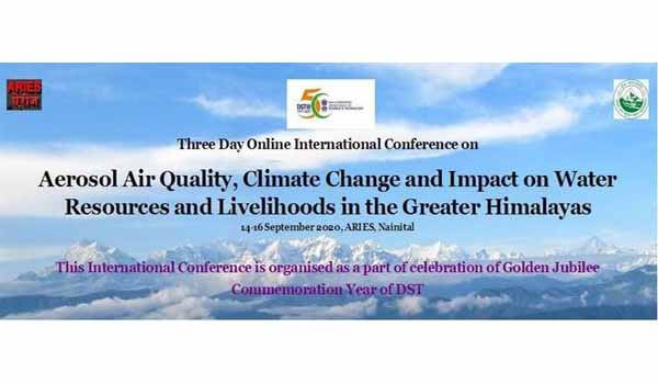 ARIES Nainital will organize Online International Conference on 'Aerosol Air Quality, Climate Change'